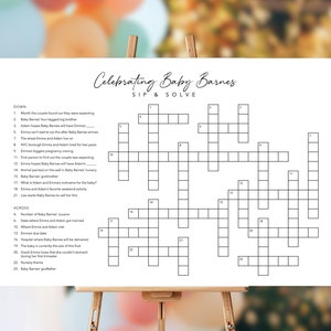 Custom Baby Shower Crossword Puzzle | Modern Personalized Baby Sprinkle Game | Custom Shower Printable | Digital Delivery