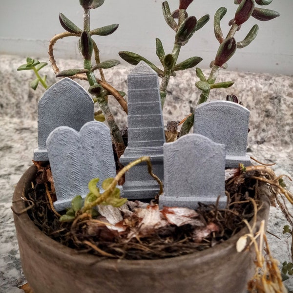 Gravestone plant tags with labels tombstone fairy garden decor