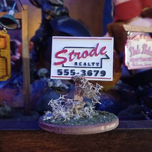 Halloween Movie 1/12 scale "Strode Realty" yard sign horror small diorama display. Michael Myers