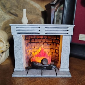 Pink Palace Bedroom Fireplace w/ flickering LED miniature display