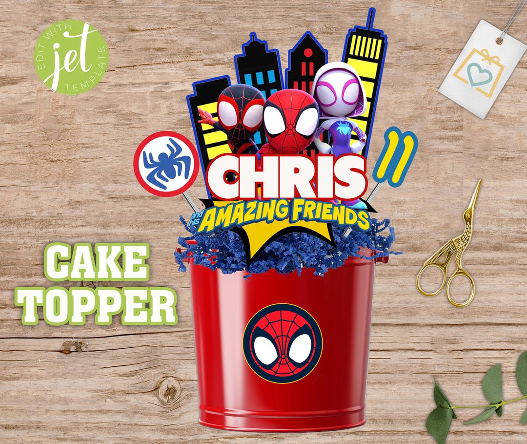 Spidey and His Amazing Friends Centerpiece, Superhero Birthday, Boy ...