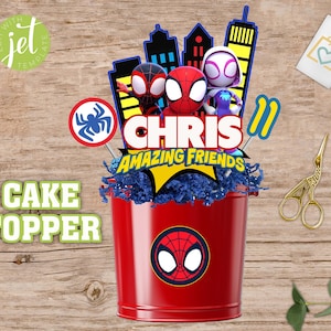 Spidey and his Amazing Friends Centerpiece, Superhero Birthday, Boy Birthday Party, Spiderman Party Centerpieces, Instant Download