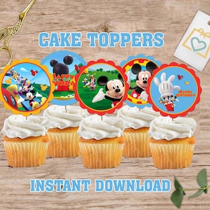 Mickey Mouse Clubhouse Cake Toppers - Birthday Party Deco -Mickey and Friends Cake Topper Set - Mickey Mouse Clubhouse Themed Cake toppers