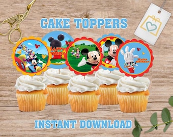 Décorations de gâteau Mickey Mouse Clubhouse - Fête d'anniversaire (téléchargement numérique)