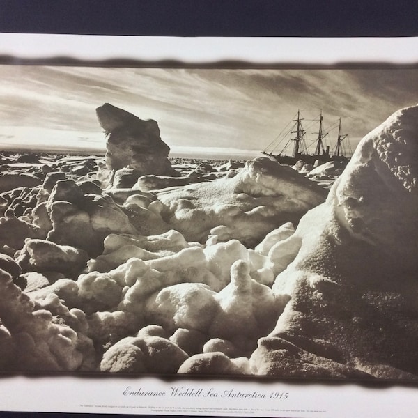 Vintage 1960's Large Shackleton Ship THE ENDURANCE Weddel Photo Antarctic Expedition Photocopy Ship Polar Explorers by Frank Hurley