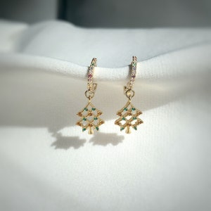 Christmas Earring Christmas Tree Clip On Holiday Clip On Gift For Her Festival Earrings Dainty Clip On Korean Earring