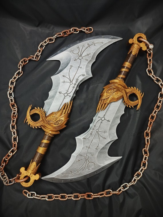 Blades of Chaos Mimir's Head Keychain for FREE Kratos Etsy