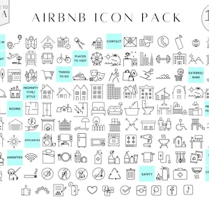 Airbnb Icons for Welcome Book, House Host Manual, Vacation Rental, Instagram Highlight Icons, Social Media