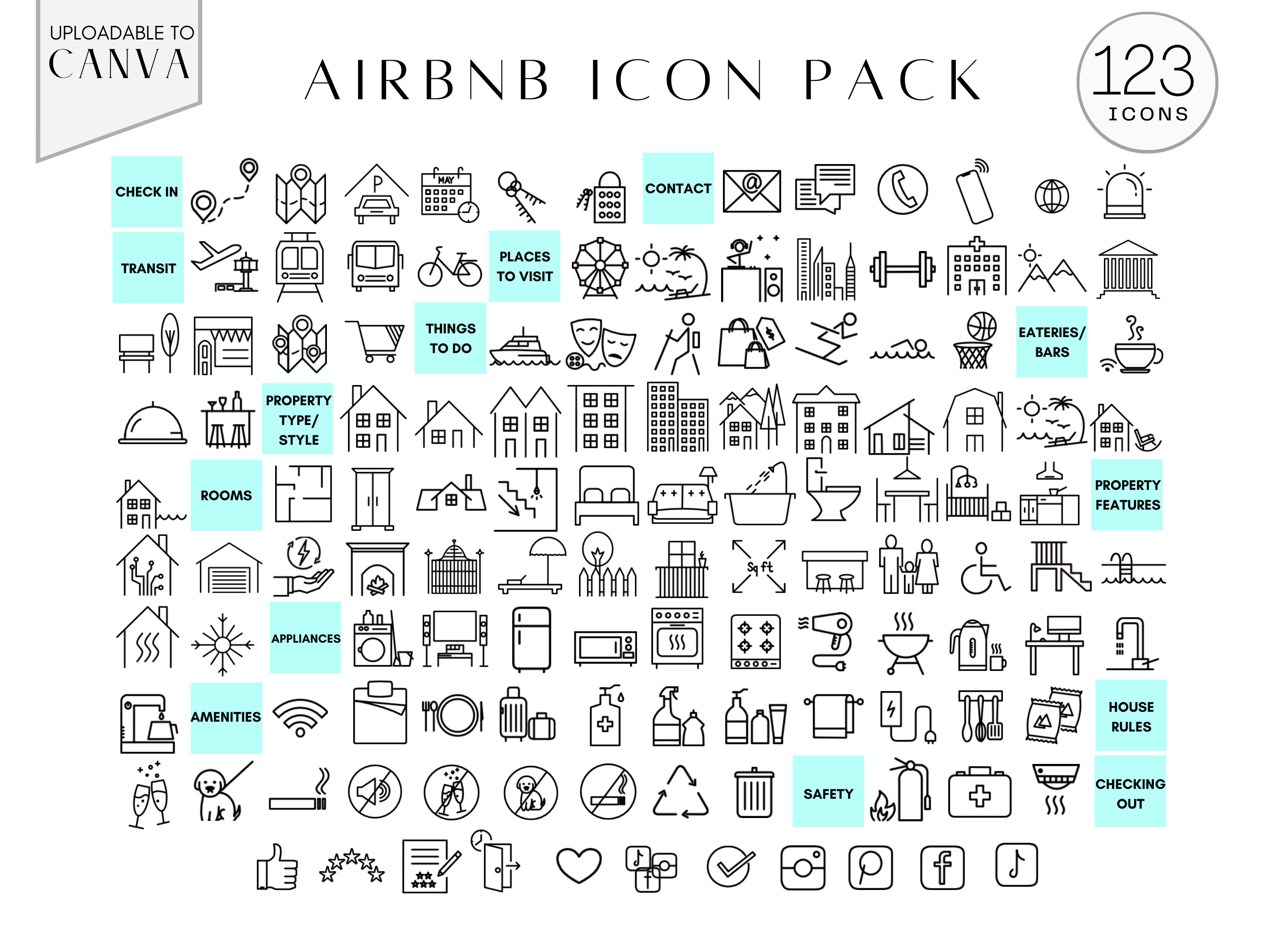Airbnb Icons for Book House Host Manual Vacation Etsy Australia