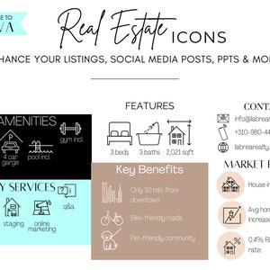 185 Real Estate Icons, Real Estate Clip Art, Downloadable Graphic Elements, Instagram Story Highlight Icons, Social Media Icons