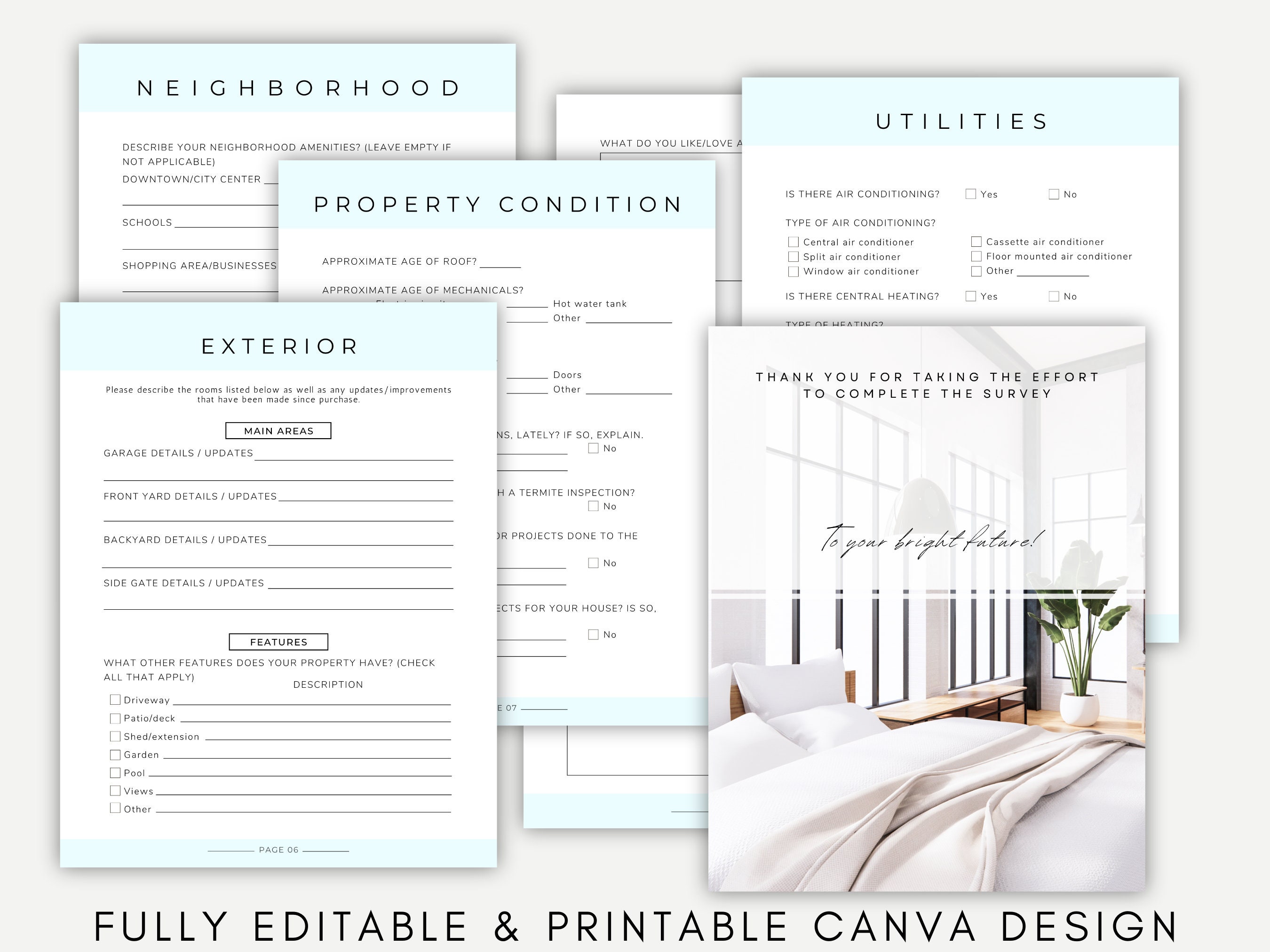 Real Estate Questionnaire Bundle, Home Buyers & Home Sellers, Fillable ...