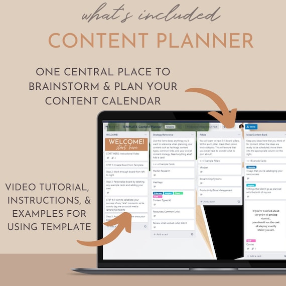 Content Planner Trello Template Social Media Calendar Social Media Planner  Content Calendar Social Media Social Media Manager Tool - Etsy