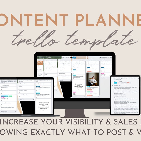 Content Planner Trello Template | Social Media Calendar | Social Media Planner | Content Calendar Social Media | Social Media Manager Tool