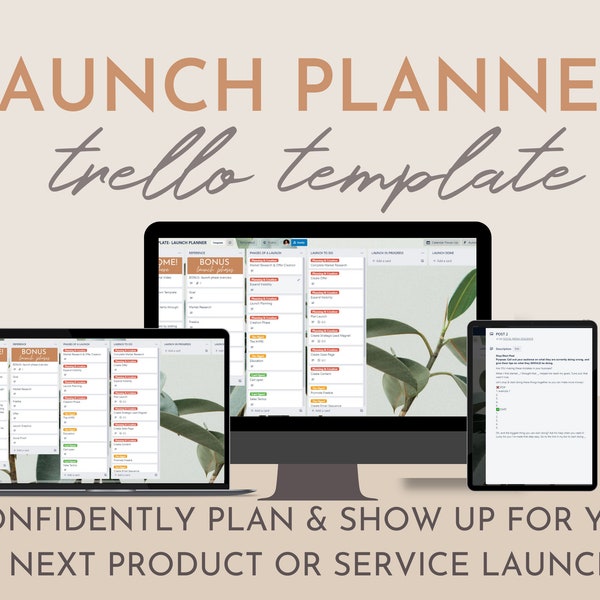 Launch Planner Trello Template | Neues Service-Launch-Toolkit | Marketingplan | Startzeitleiste | Coaches & Kurs-Ersteller | Produkteinführung