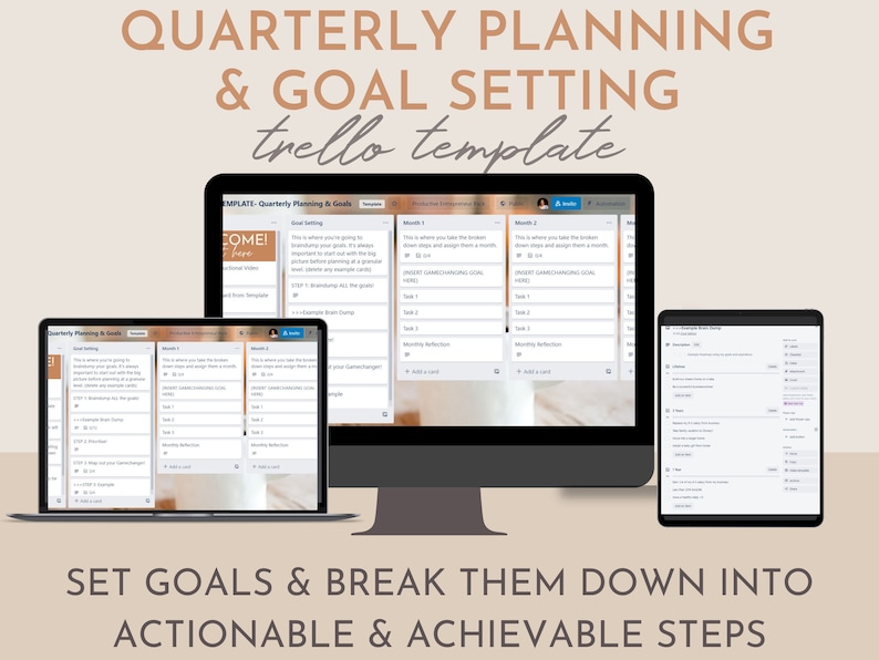 Quarterly Planning & Goal Setting Trello Template, 90-day Action Plan ...