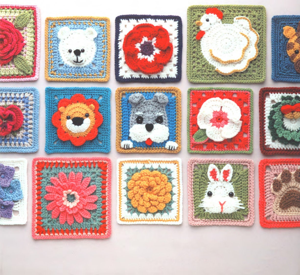 3D Animal Granny Squares Crochet Pattern Book of Over 30 Creature