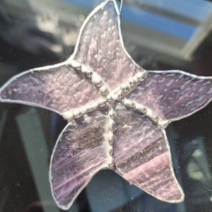 Starfish stained glass window decor, Starfish, Stained Glass Starfish, Starfish Suncatcher, Starfish Lightcatcher, Ocean, Nautical