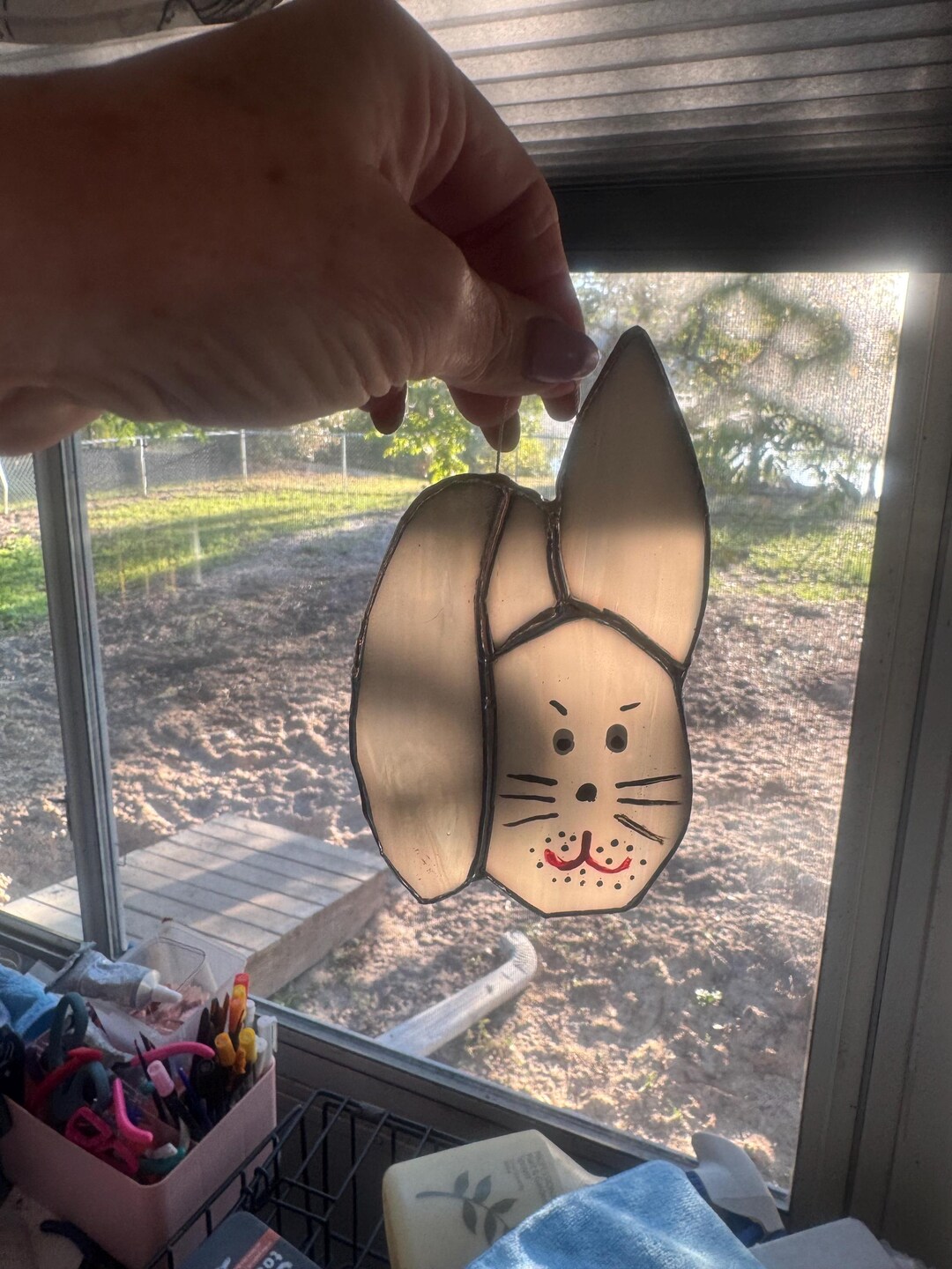 Rabbit Face Suncatchers, Rabbit Window Decor , Suncatchers, Window ...