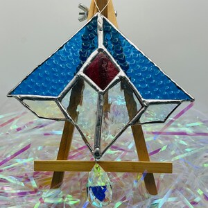 Art deco window suncatcher with crystal