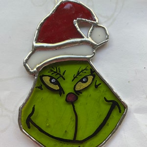Stained glass Grinch window decor, Grinch Suncatcher,Christmas suncatcher  Stained Glass Grinch Christmas ornament, Grinch