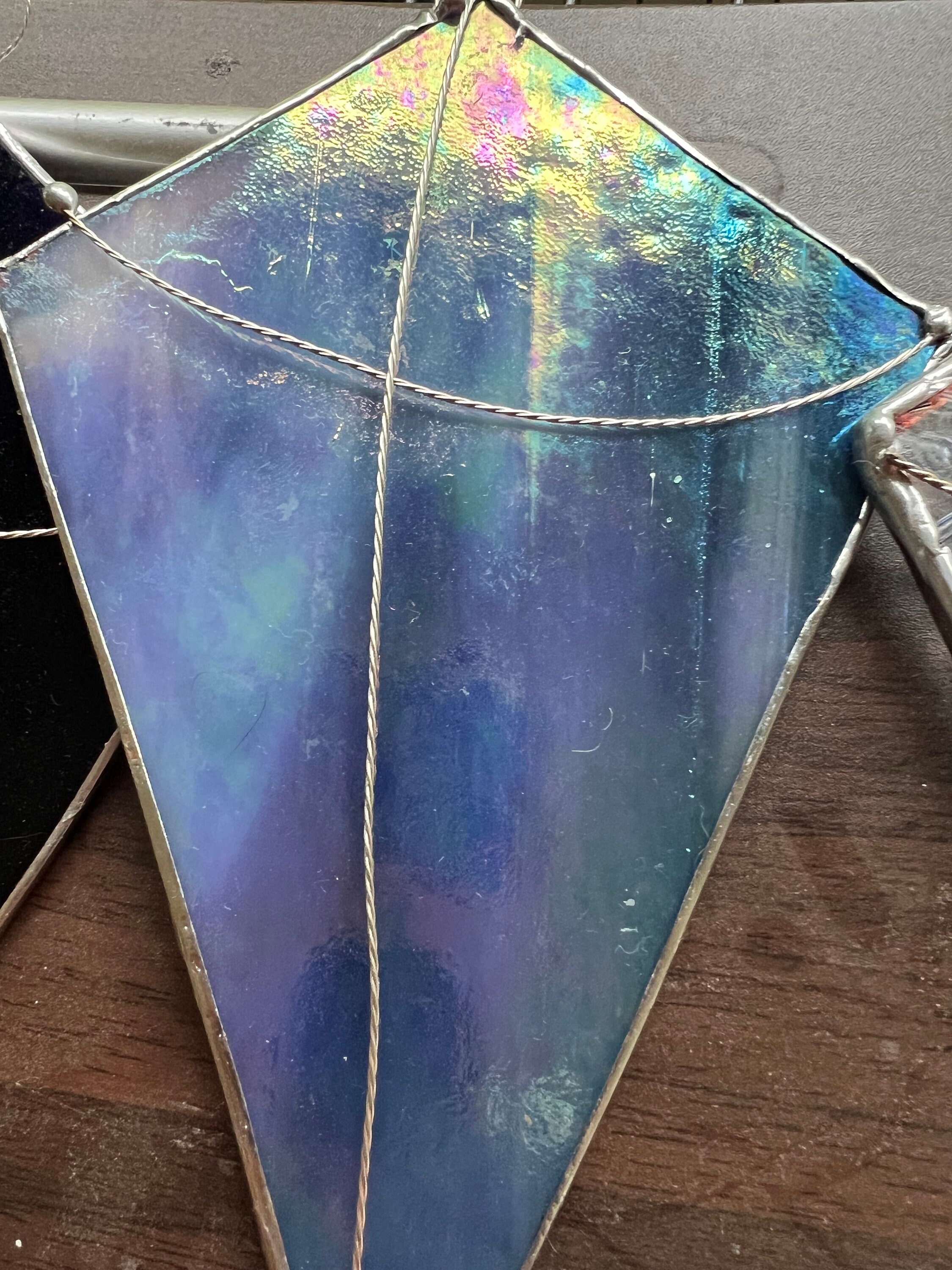 Stained Glass LARGE Kites With Beautiful Silver Tails and Coordinating