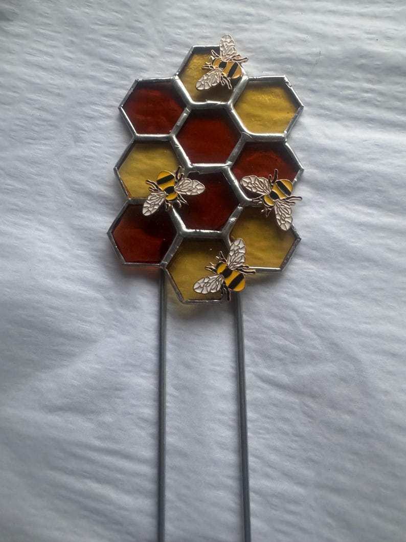 Stained Glass Garden or Flower Pot Stakes - Etsy