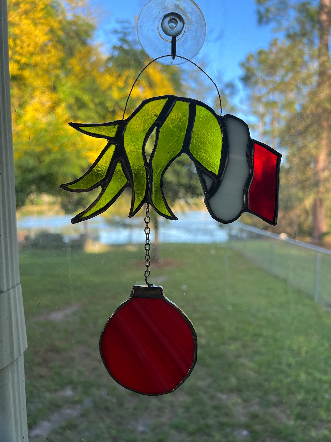 Stained Glass Grinch Window Decor, Grinch Suncatcher,christmas