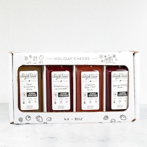 Holiday Cheers 4-Pack (4x8oz), All Natural Cocktail Mixers Gift Set