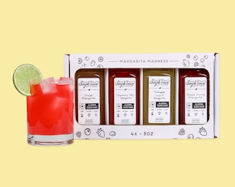 Margarita 4-Pack (4x 8oz), All Natural Cocktail Mixers Gift Set