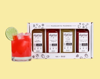 Margarita 4-Pack (4x 8oz), All Natural Cocktail Mixers Gift Set