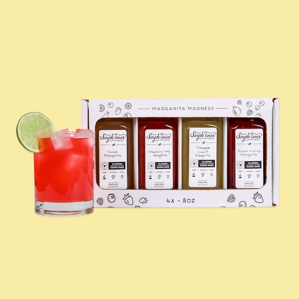 Margarita 4-Pack (4x 8oz), All Natural Cocktail Mixers Gift Set