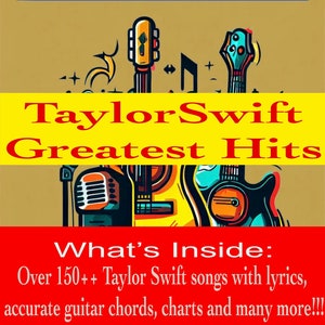 Livro de canções de guitarra dos maiores sucessos de Taylor Swift | Sucessos de músicas | Músicas Letras Acordes de guitarra Mais de 150 músicas | Compilação de músicas | Baixar PDF Swifties
