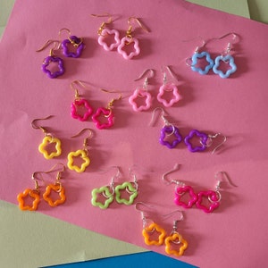 Colourful flower earrings - kitsch - quirky  - gift - summer - y2k - retro - fun