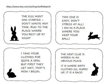 Easter Egg Hunt Scavenger Game: Black & White Clues (Digital Download)