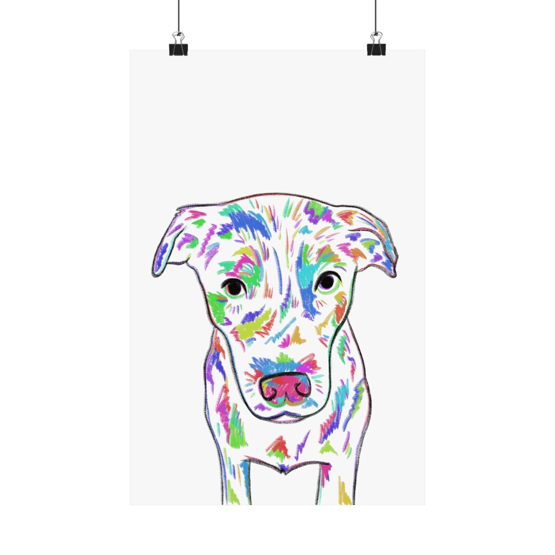 Colorful Dog Print Etsy