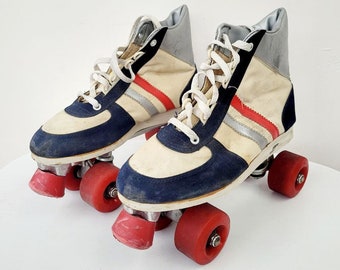 Rollers quad basket vintage 80's anciens patins à roulettes taille 10.5