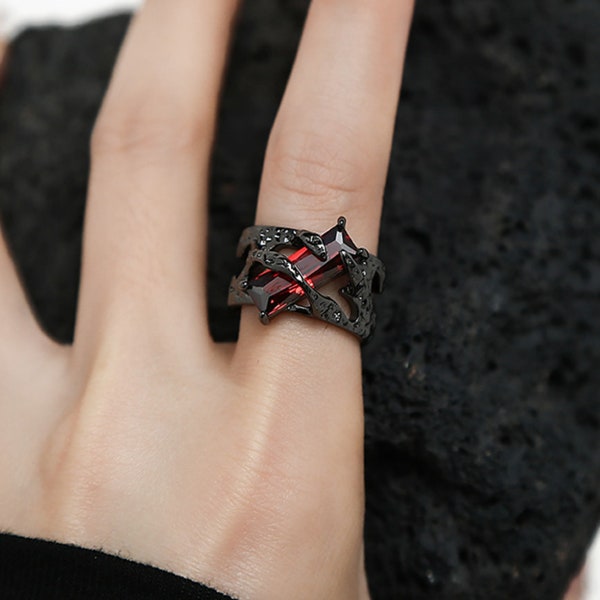 Black Metal Ring Etsy