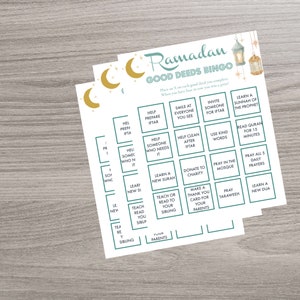 Ramadan Bingo Printable, Ramadan Good Deeds, Ramadan Chart