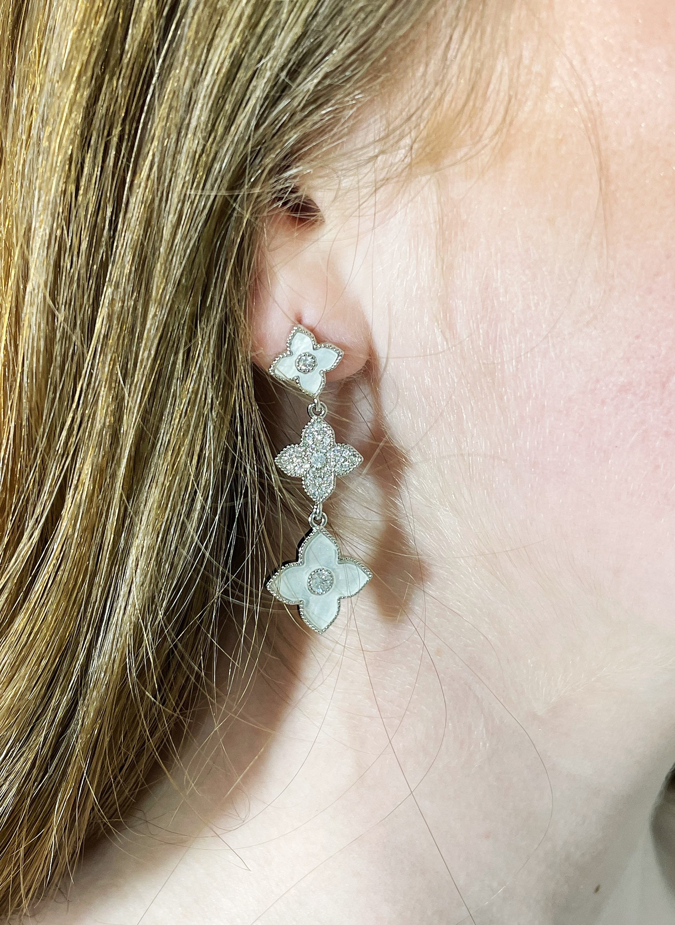 Gorgeous Elegant Drop Earrings Van Cleef Inspired Earrings 