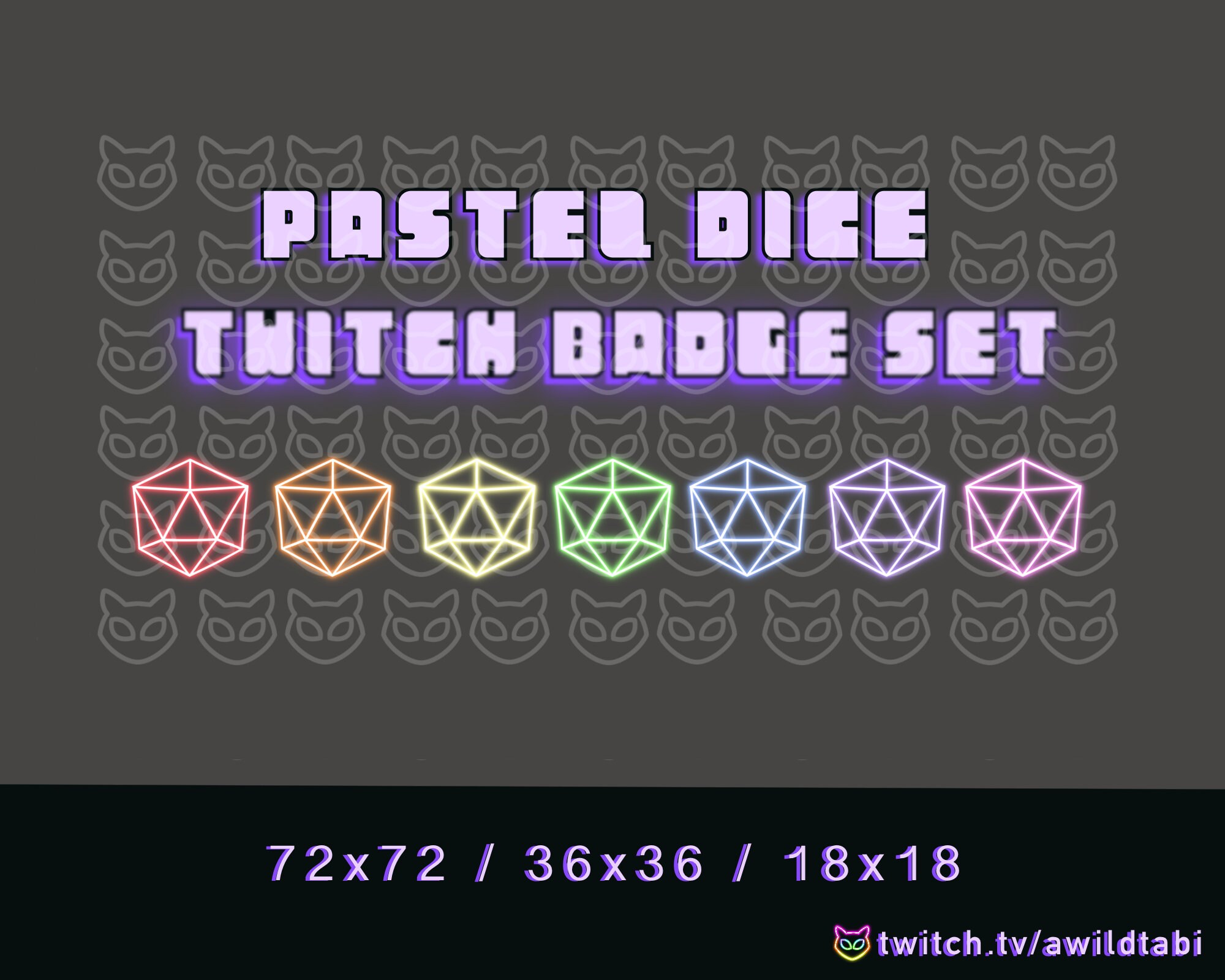 Pastel D20 Dice Twitch Sub Badges for Streaming Etsy