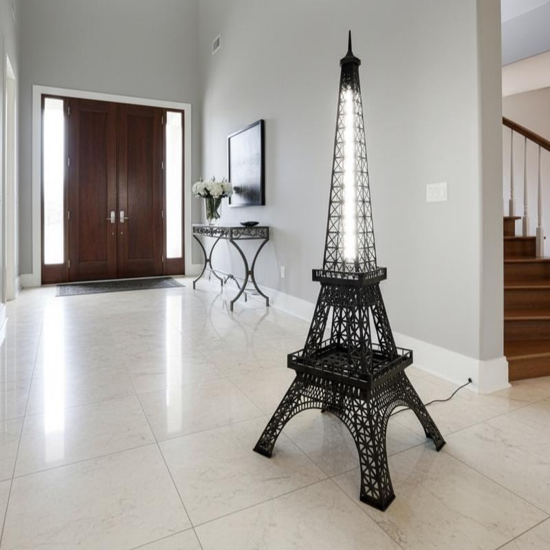 EIFFEL TOWER Floor Standing Lamp 130 cm/52″ – LED Wooden Lamp Kit – Modern Paris Home Decor – Easy Assembly – Unique  Gift Paris light