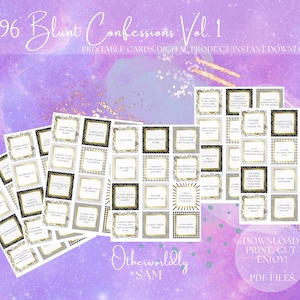 Blunt Confessions Vol. 1 Printable Cards | Digital PDF FILE | Oracle Cards