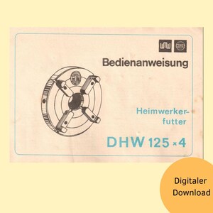 Scan Original Chuck DHW 125x4 | Instruktioner | Bruksanvisning | Maskinritning | Industriell | Digital nedladdning | Verkstad