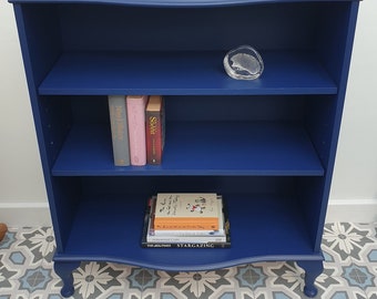 Handpainted Vintage Bookcase, Hornblower Blue Bookshelves