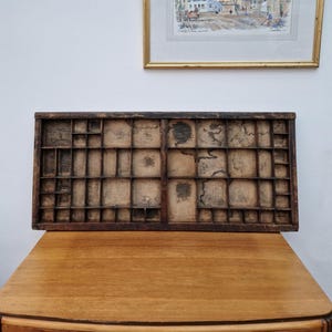 Antique Printers Type Case Tray, Stephenson Blake & Co Sheffield, Letterpress Compositor's Drawer with Brass Corners, Vintage Wall Display