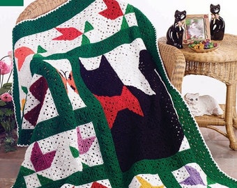 Crochet Pattern - Crazy Cat Afghan Blanket Crochet Pattern PDF