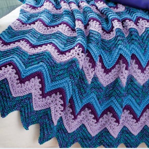 Wave Afghan Blanket Crochet Pattern, Beginner-Friendly Pattern, PDF Digital Download