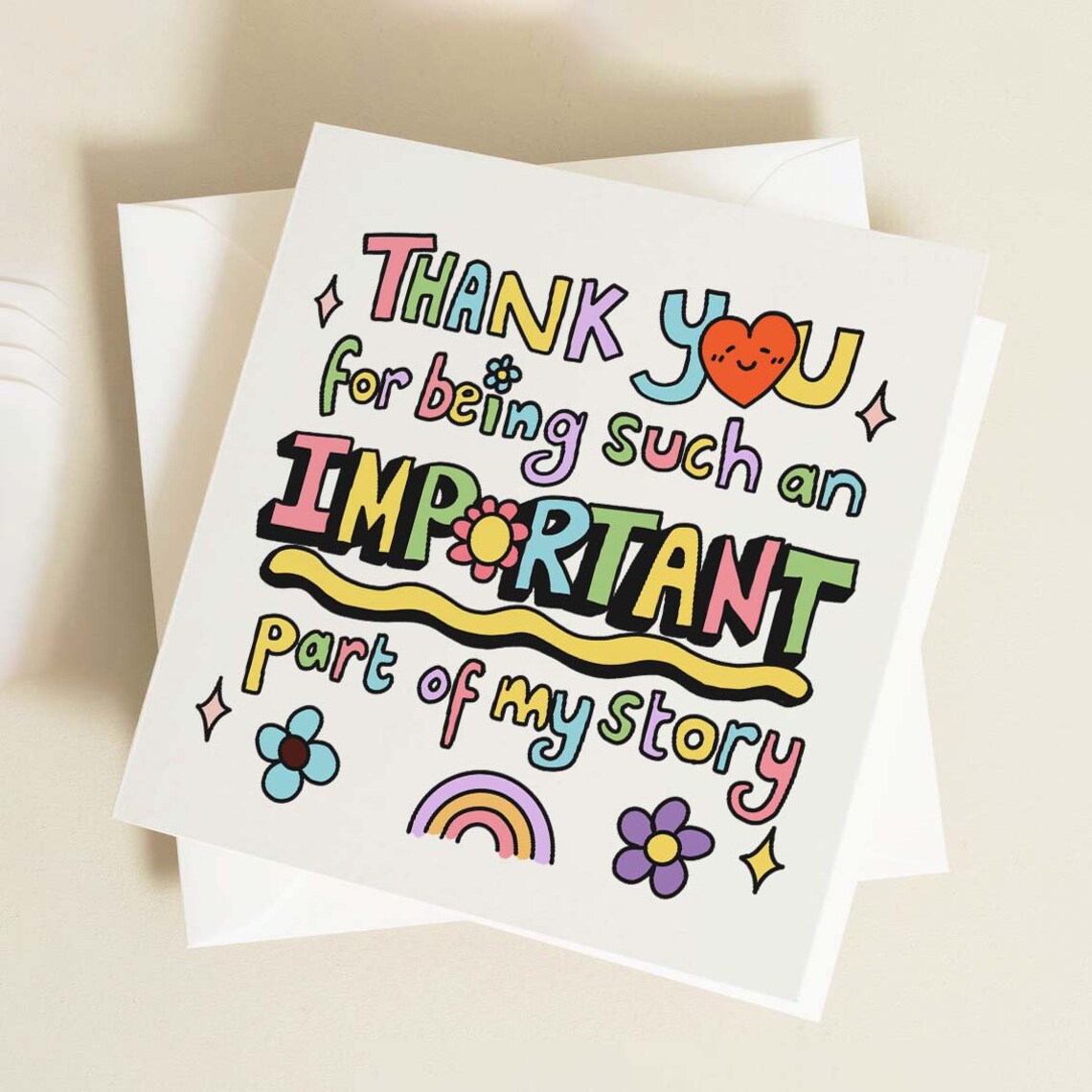 Thank You for Being Part of My Story Card, Teacher Thank You Greeting ...