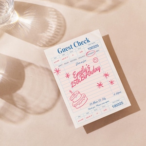 Guest Check Birthday Invitation