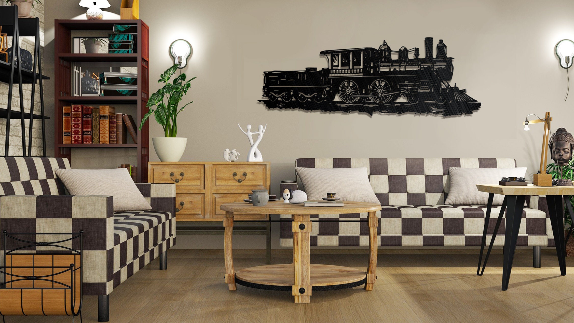 Train Metal Wall Decor Metal Wall Art Wall Decor Interior Etsy